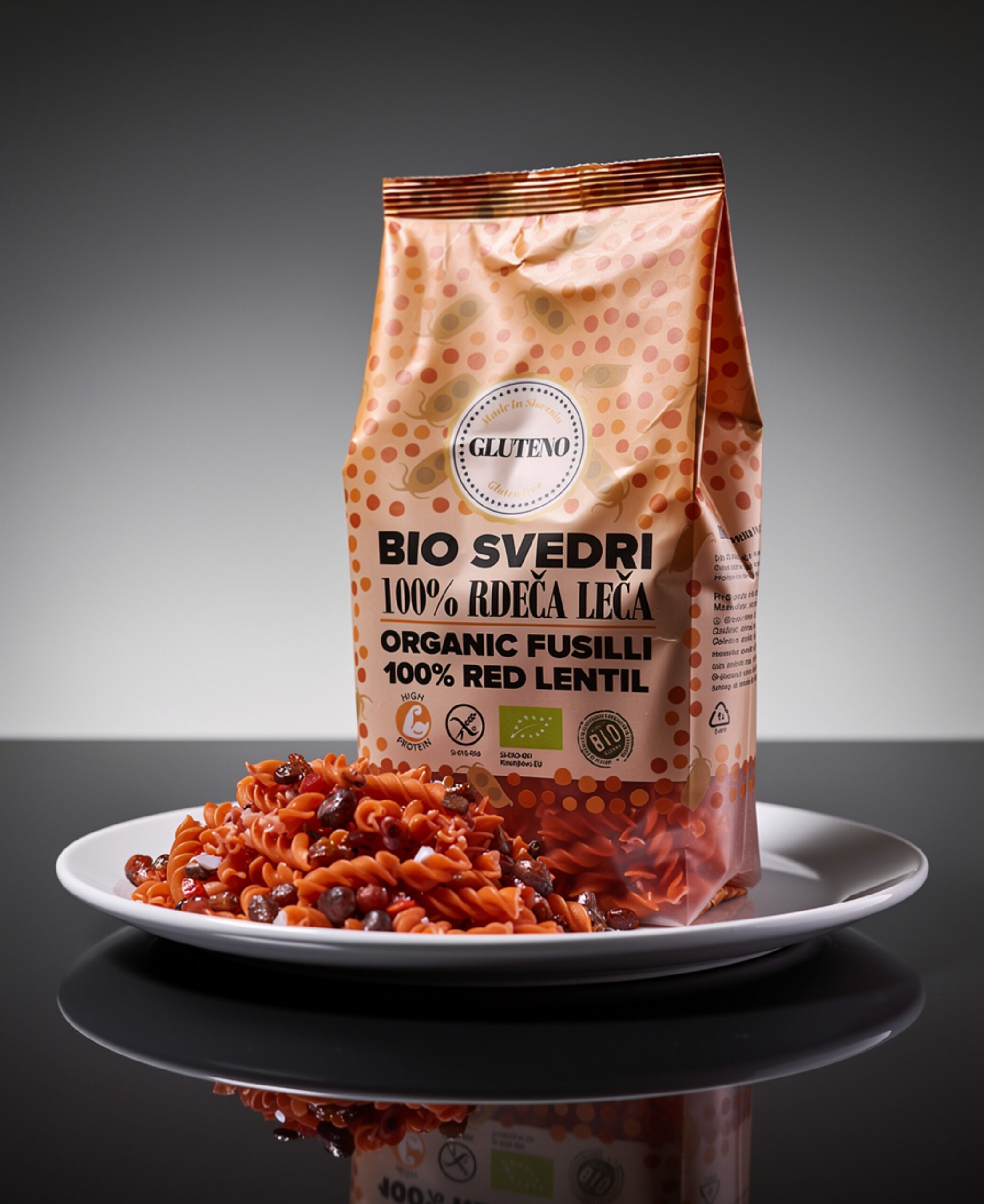 Brezglutenske BIO testenine rdeča leča 250g