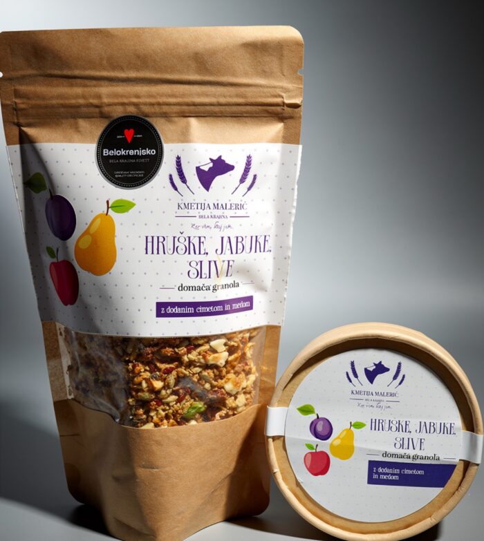 Granola Hruške, jabuke, slive 200g