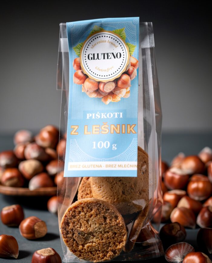 Piškoti brez glutena z lešniki 100g
