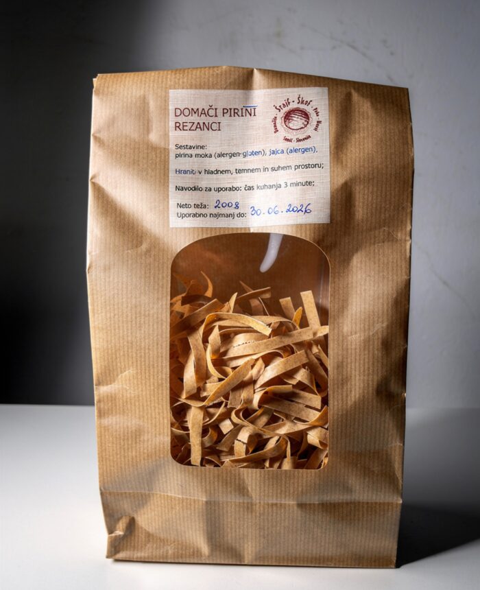 Domači pirini rezanci široki 200g