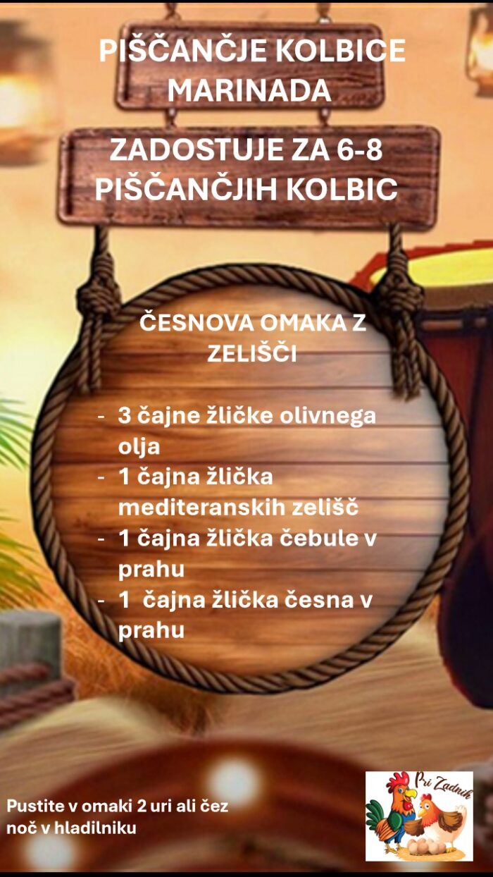 Česnova omaka z zelišči za piščančje kolbice