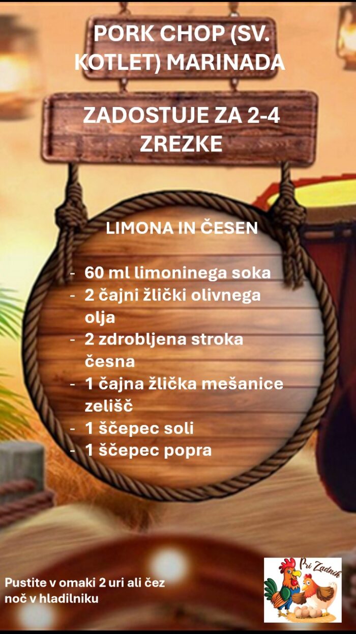 Marinada limona in česen za svinjske kotlete